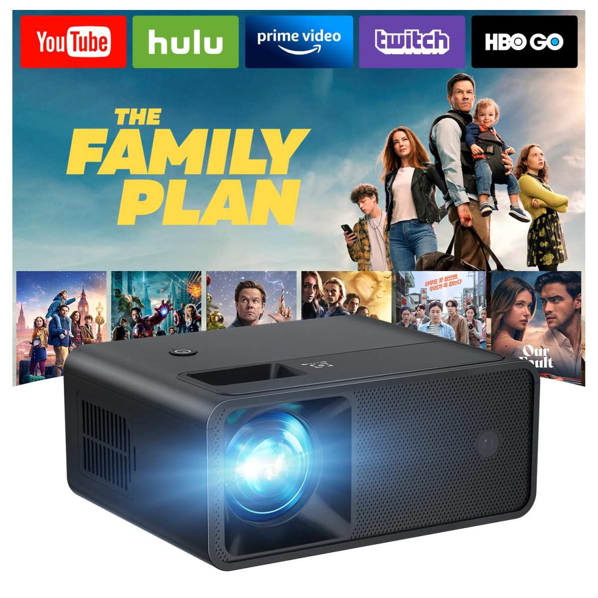 CiBest Mini Projector, Upgraded Full HD 1080P Support Video Projector, Portable 