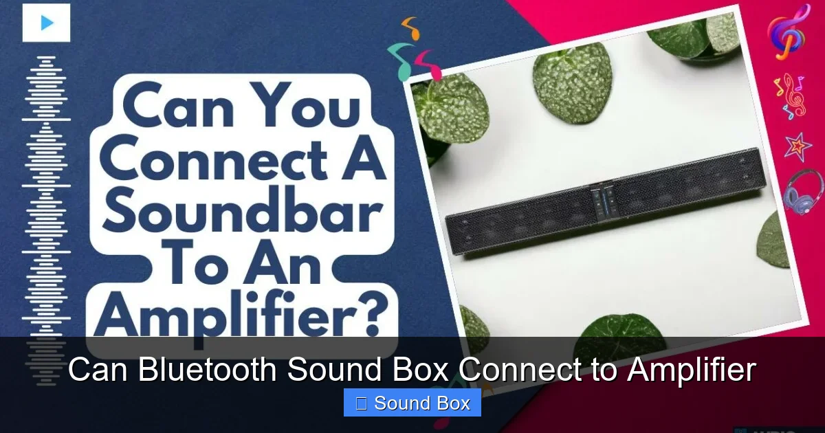 Can Bluetooth Sound Box Connect to Amplifier
