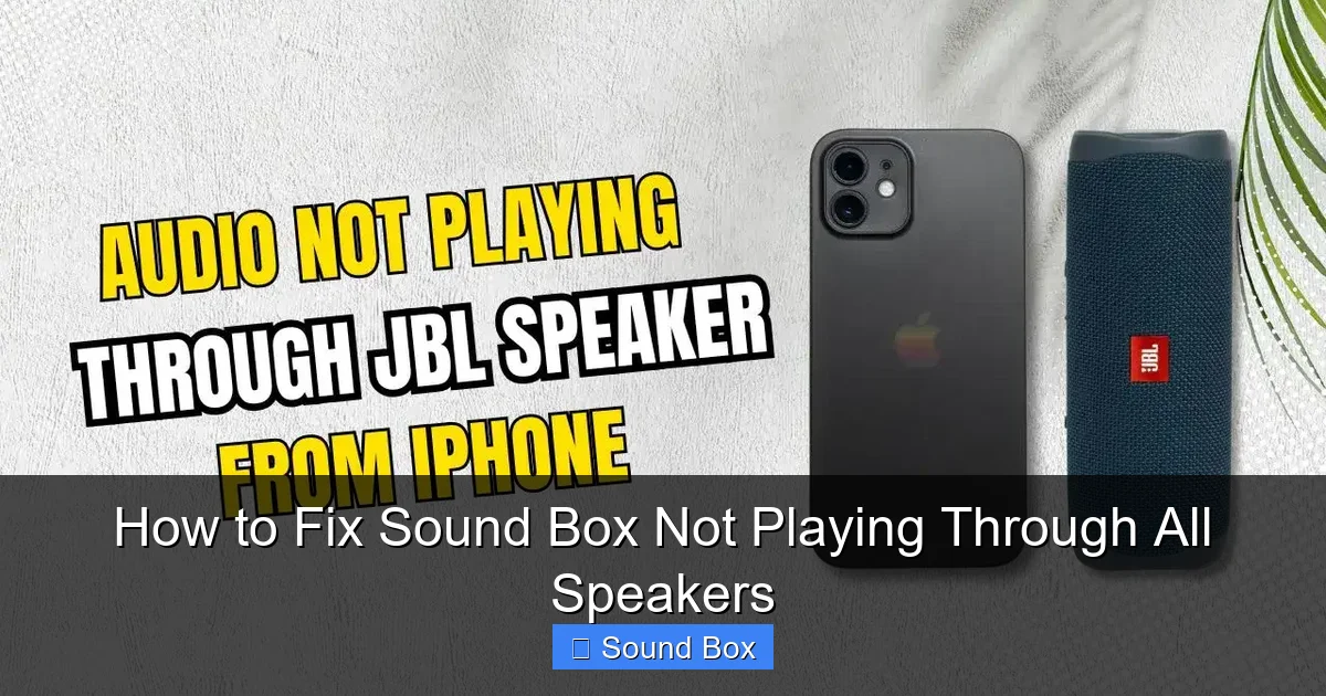 How to Fix Sound Box Not Playing Through All Speakers