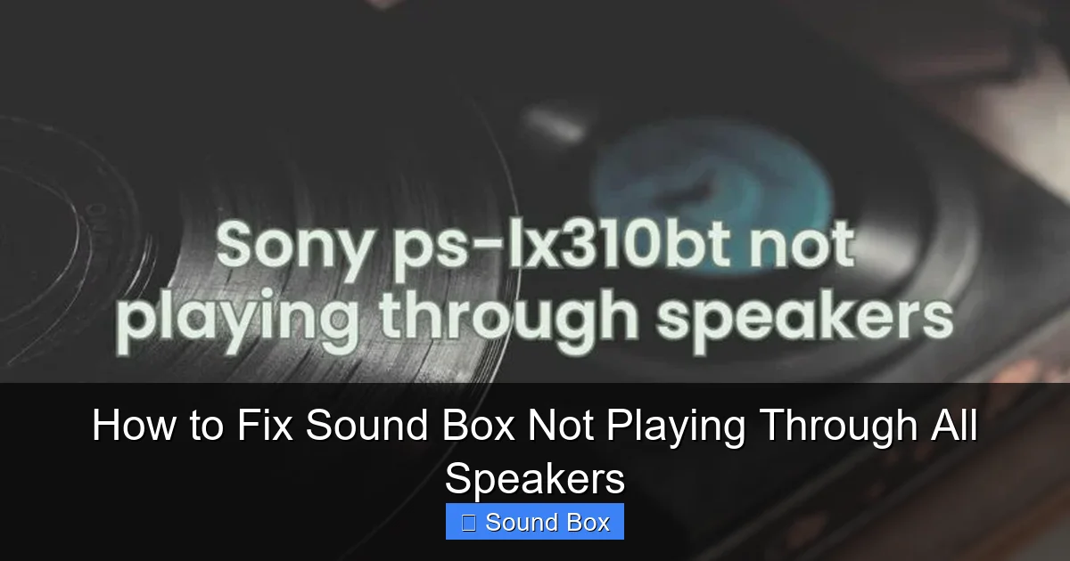 How to Fix Sound Box Not Playing Through All Speakers