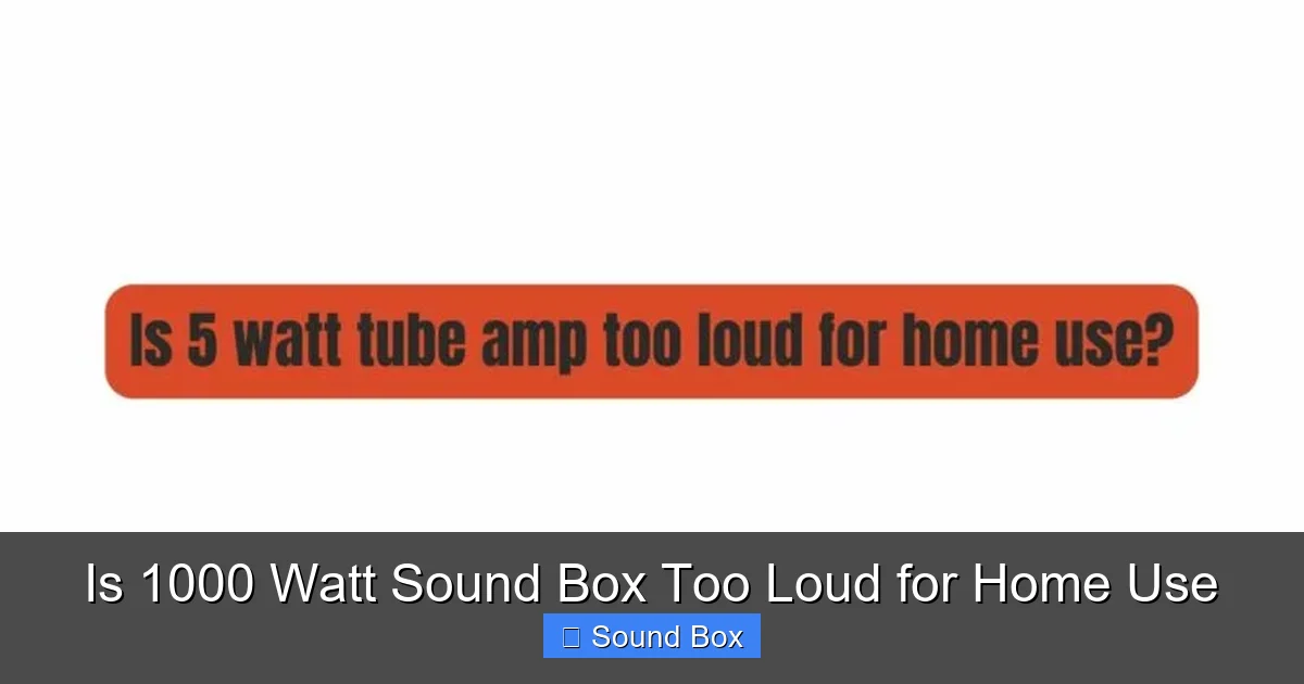 Is 1000 Watt Sound Box Too Loud for Home Use