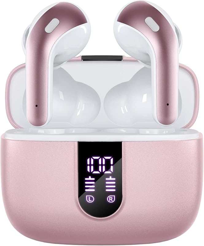 TAGRY True Wireless Earbuds: 60H Playback, LED Display, Wireless Charg