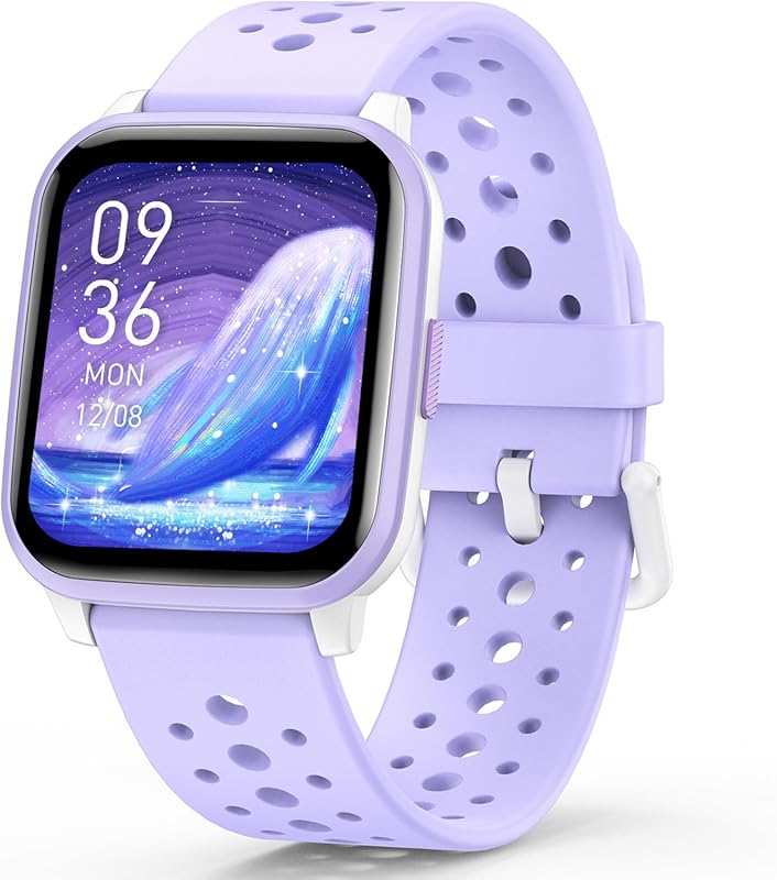 Kids Smart Watch Purple: Girls & Boys 4-16 Years, Sleep Mode, Sports, 