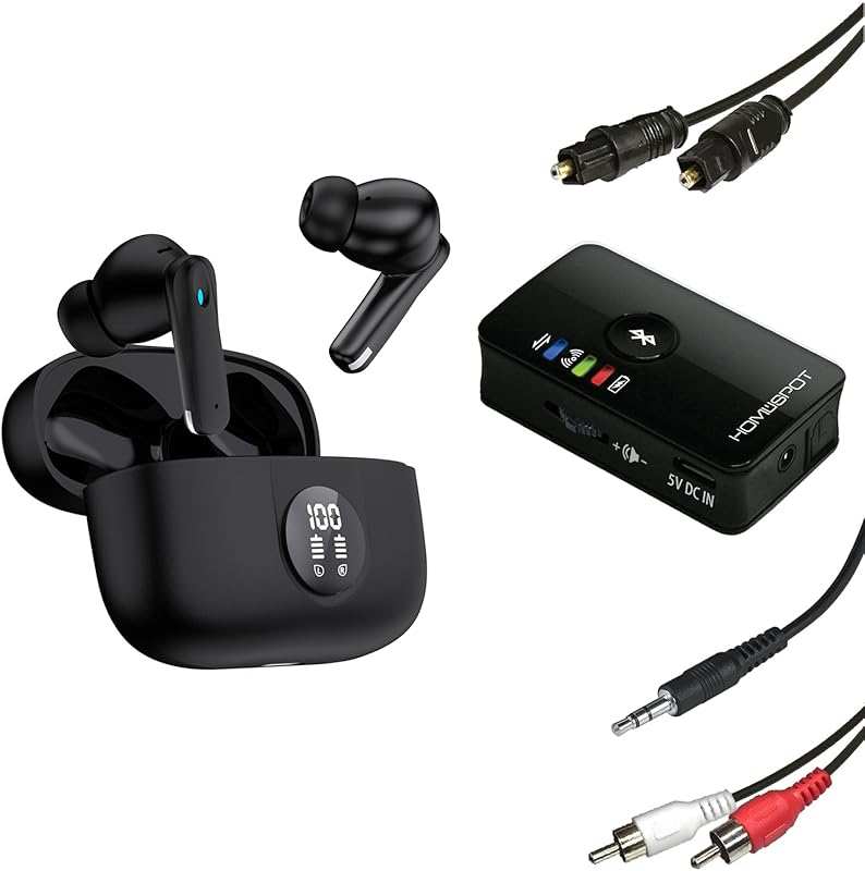 HomeSpot ANC True Wireless Earbuds with Bluetooth Transmitter Set for 
