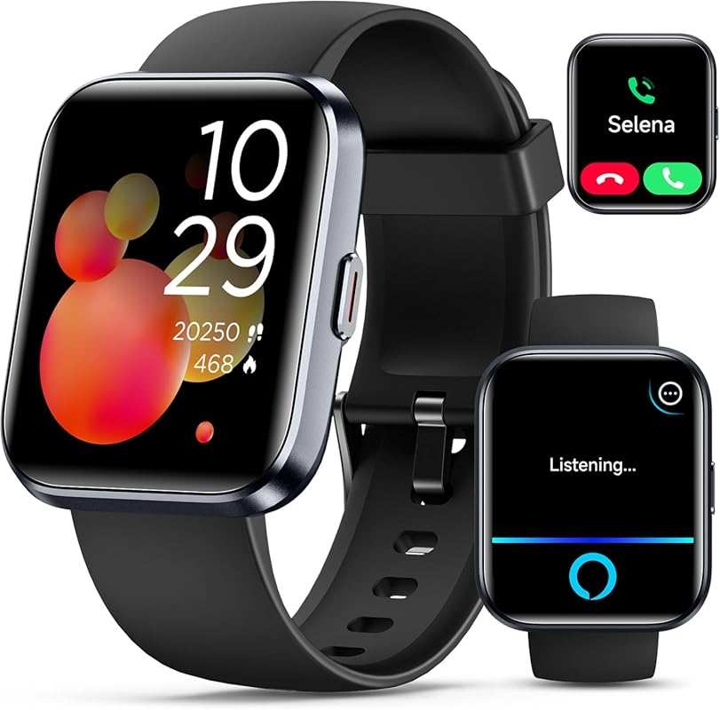 1.8'' Smartwatch for Men/Women: Alexa, Call Alerts, Heart Rate & Sleep