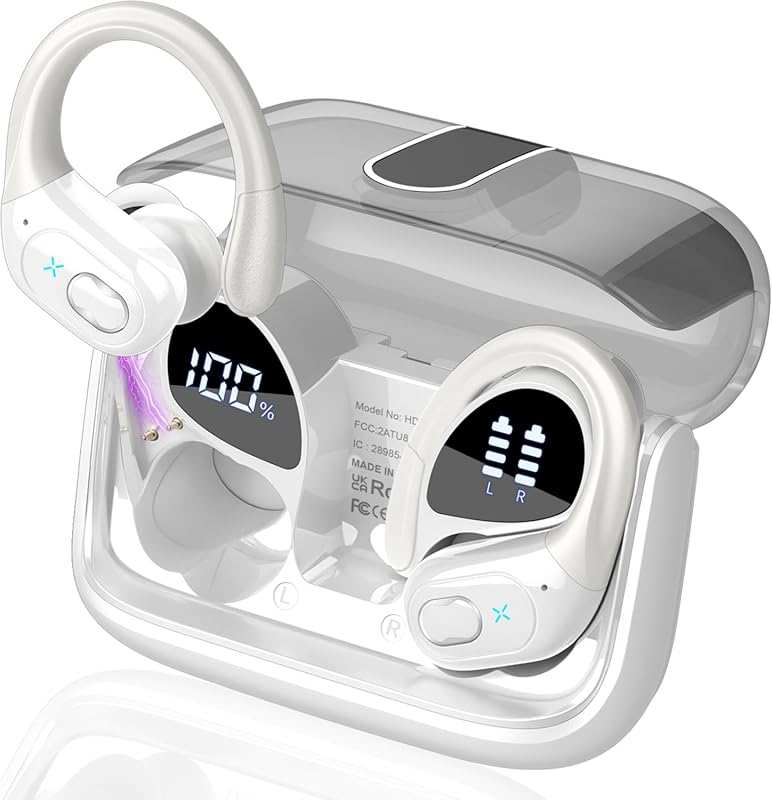 Bluetooth 5.4 Wireless Earbuds with 75-Hour Playtime, Earhooks, ENC Mi