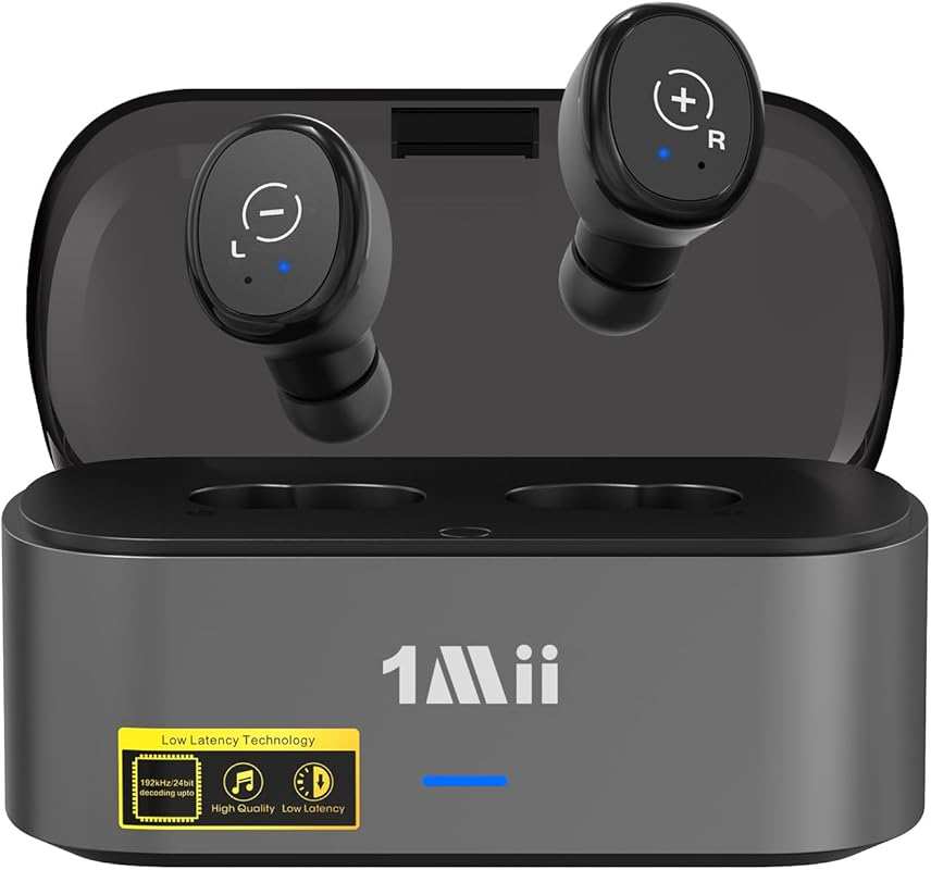 1Mii Wireless Earbuds for TV: Low Latency 2.4G, Transmitter & Charging