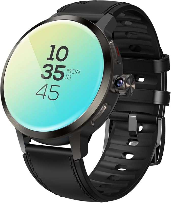 4G Android 8.1 Smart Watch for Men: GPS, WiFi, Rotating Camera, AMOLED Screen