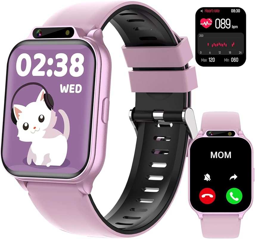 Waterproof Kids Smart Watch for Girls 4-13, Fitness Tracker, Heart Rat