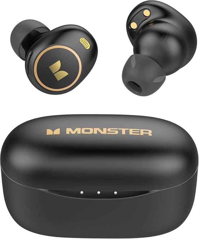 Monster Achieve 300 AirLinks Wireless Earbuds, Bluetooth 5.3, 32H Play