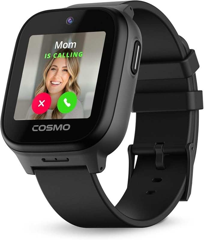 JrTrack 5 Kids Smart Watch by Cosmo: GPS Tracking, Calling, Music, Par