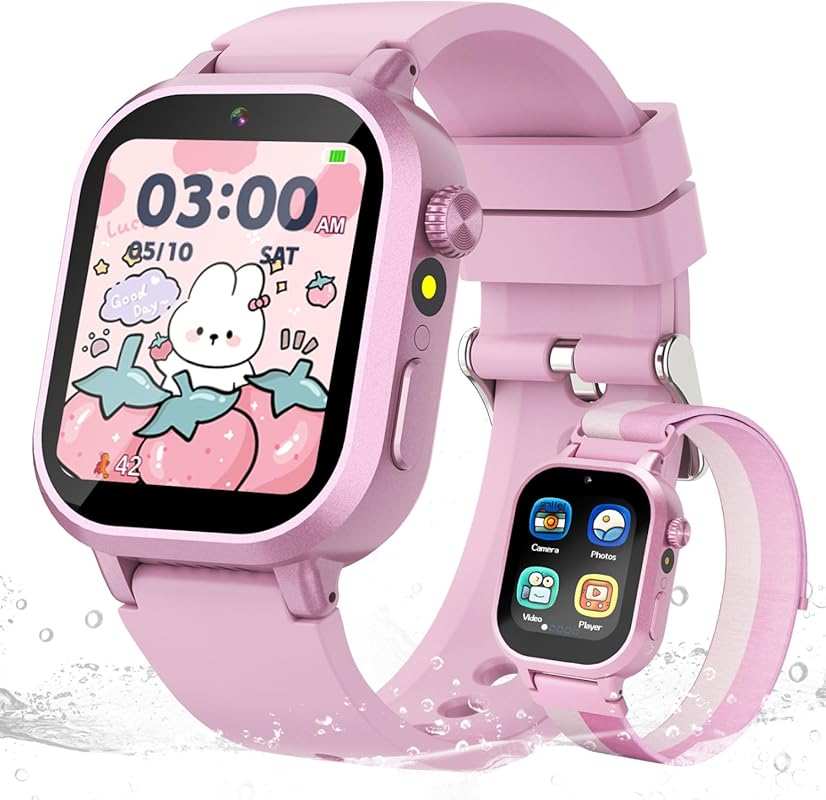 Waterproof Kids Smart Watch for Girls: 39 Games, HD Touchscreen, Camer