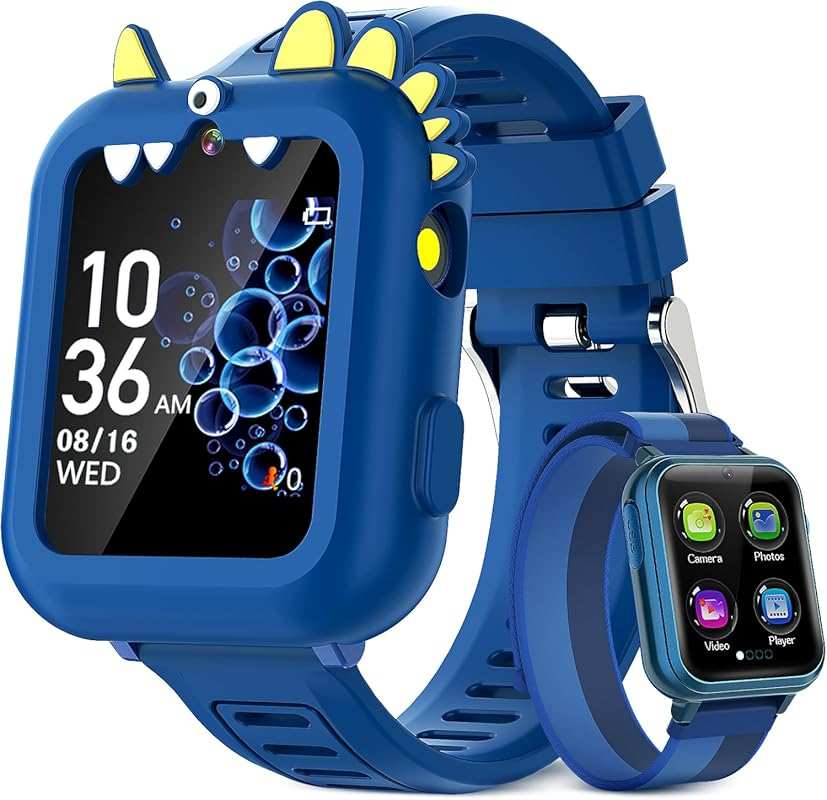 Kids Smart Watch Boys Gift Age 3-12: HD Touch Screen with 39 Games, Ca