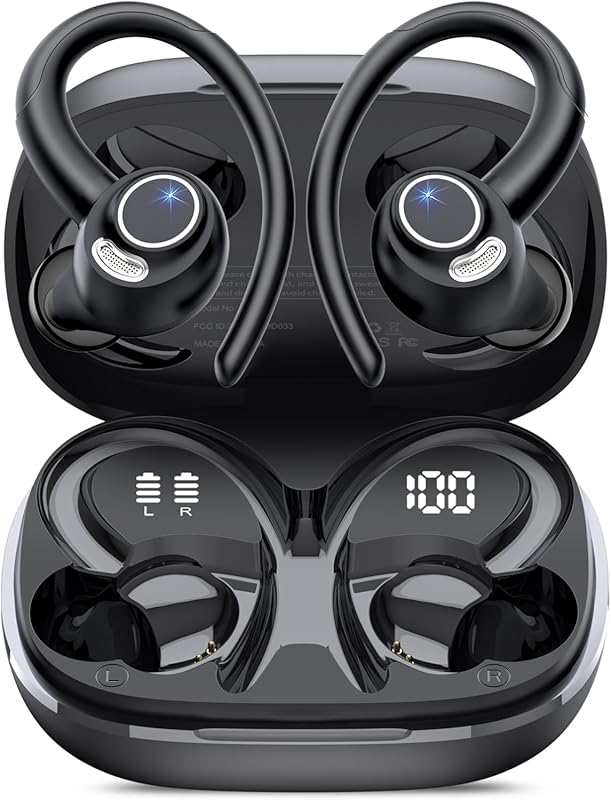 Wireless Bluetooth 5.4 Sport Earbuds: Over-Ear, ENC Mic, 48H Playtime,