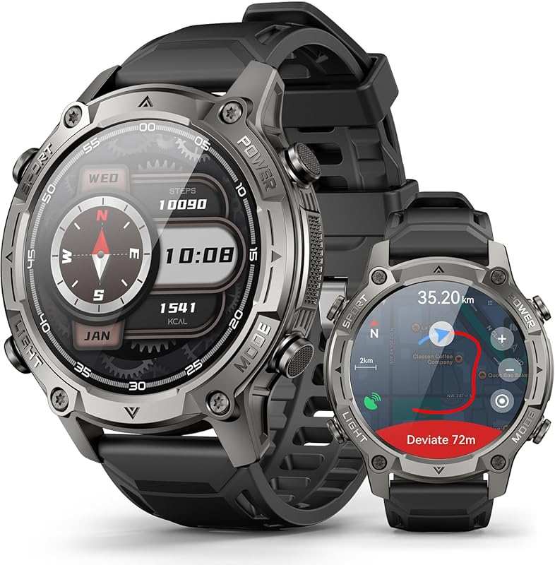 AI Smart Watch: Standalone GPS, Offline Maps, 5ATM Waterproof, 1.43