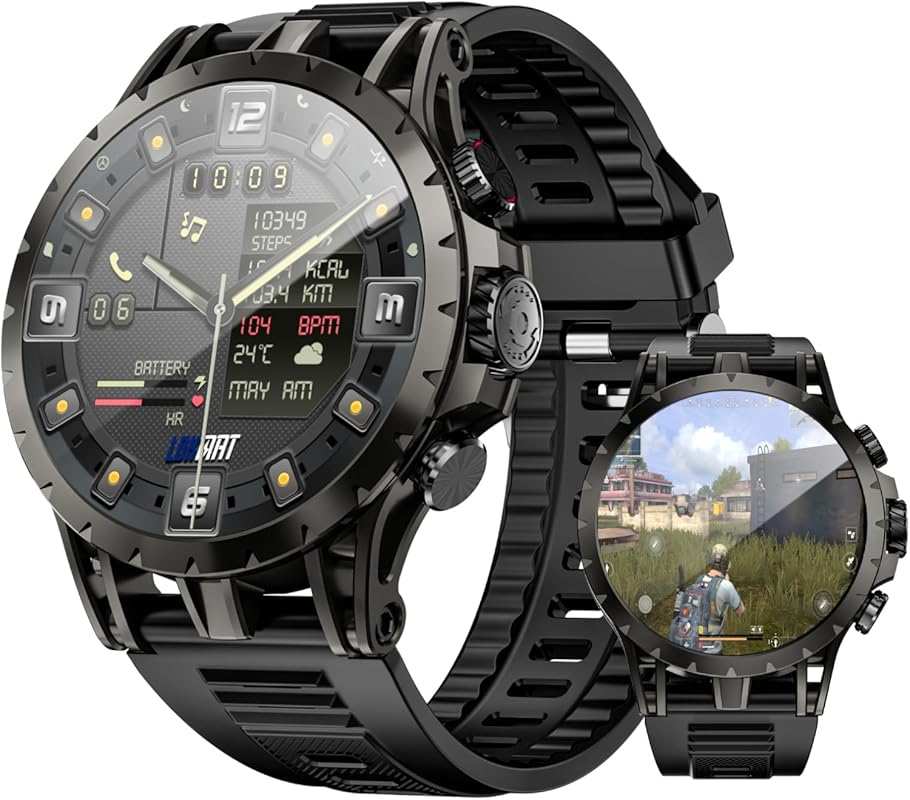 LOKMAT 4G AMOLED Smartwatch for Men Women: 3GB+32GB Android 8.1, WiFi,