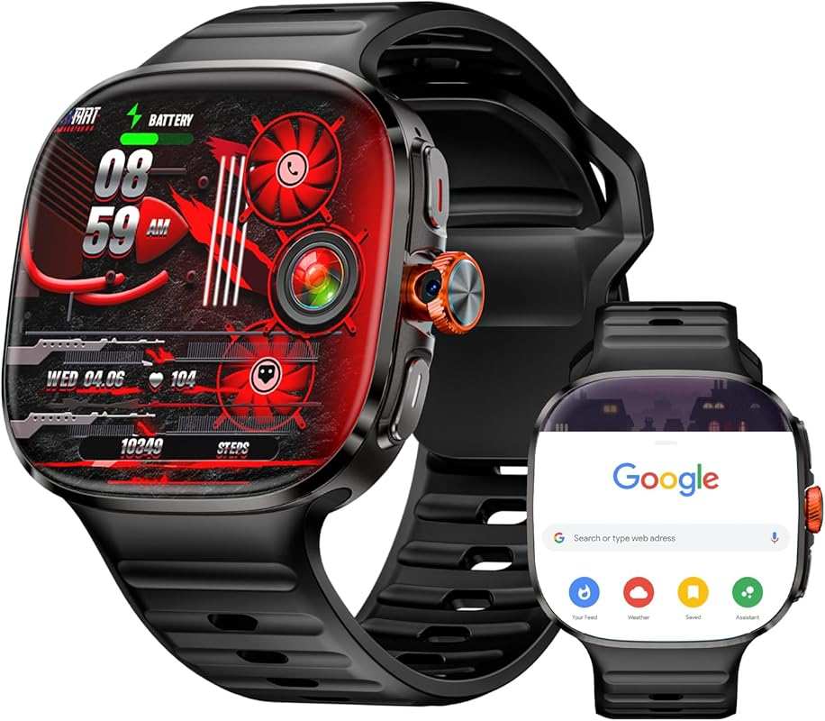 LOKMAT 4G Android Smartwatch: 2.16'' AMOLED Large Screen, 3GB+32GB, Wi