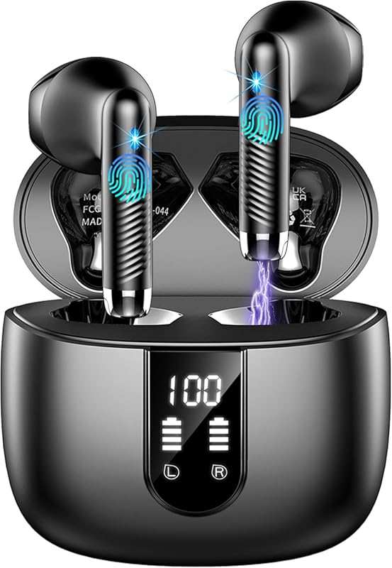 Bluetooth V5.4 Wireless Earbuds: 56H Playback, ENC Noise Cancelling, I