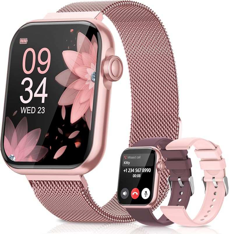 Smart Watches for Women: 1.85'' Fitness Tracker, Sleep/HR/SpO2/BP Moni
