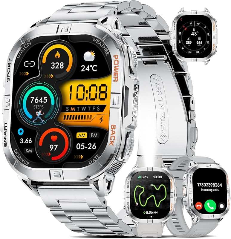 GPS Military Smart Watch for Men: 2.13'' Display, 60-Day Battery, 6 Sa