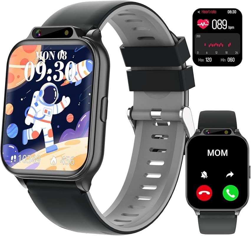 Kids Waterproof Smart Watch: Fitness Tracker, Heart Rate, SpO2, Camera