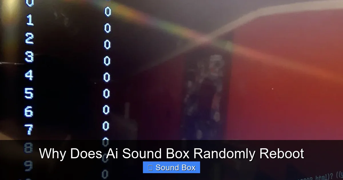 Why Does Ai Sound Box Randomly Reboot