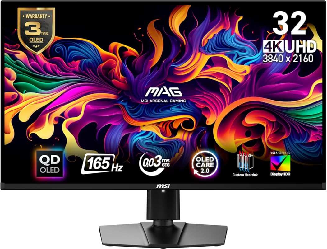 MSI MAG 321UP QD-OLED: 32-Inch UHD QD-OLED Computer Monitor, 165Hz, 0.