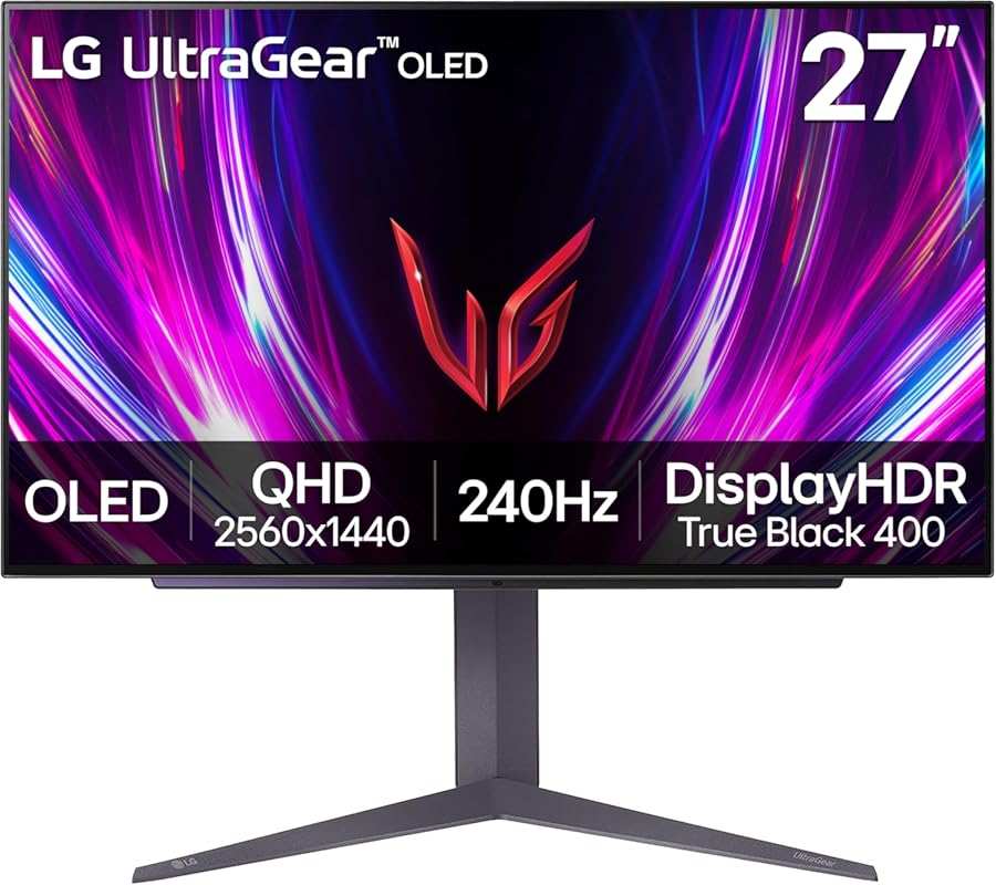 LG 27-inch Ultragear QHD 240Hz OLED Gaming Monitor, 0.03ms, True Black