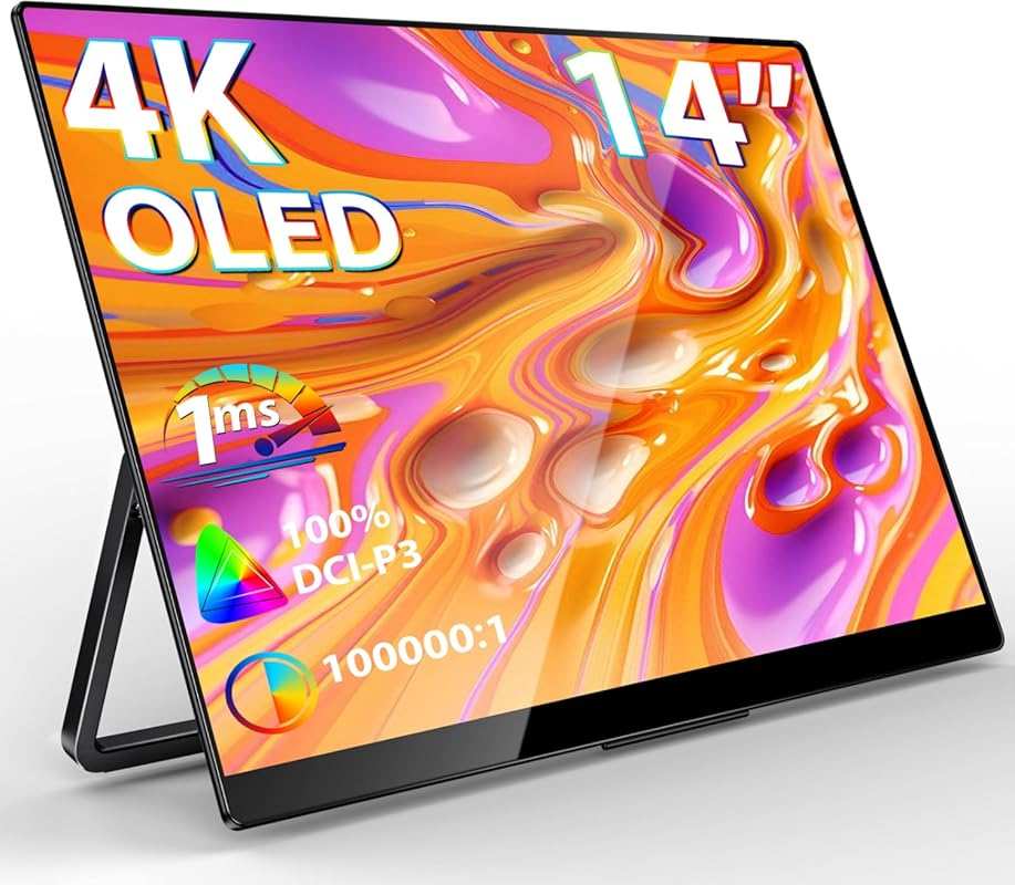 InnoView 14 Inch 4K UHD OLED Portable Monitor, 3840x2400, 100% DCI-P3,