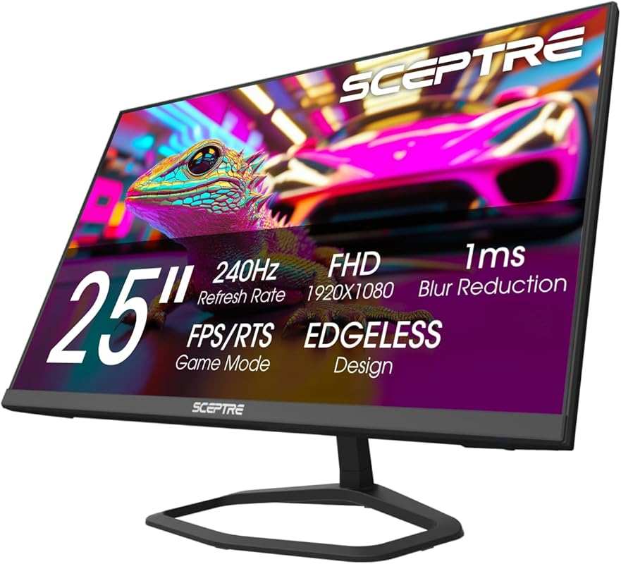 Sceptre 24.5-inch 240Hz 1ms Gaming Monitor with FreeSync Premium, Buil