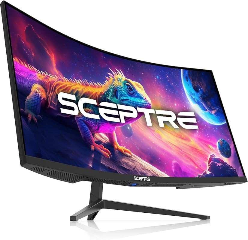 Sceptre 34-Inch Curved Ultrawide WQHD Monitor, 180Hz Refresh, 1ms Resp