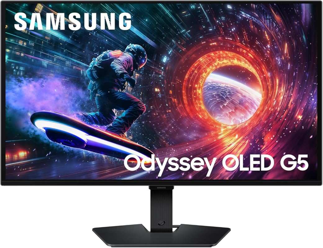 Samsung 27-inch Odyssey OLED G5 QHD QD-OLED Gaming Monitor with 180Hz 