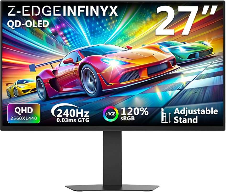 Z-Edge 27-inch QHD OLED Gaming Monitor: 240Hz, 0.03ms, High Contrast,